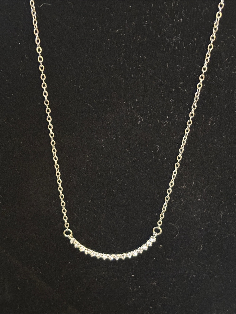Delicate Silver Curved Crystal Bar - Picture 1 of 3